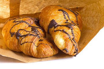 croissant in package on white background