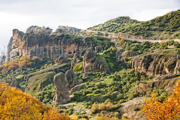 Fototapeta na wymiar Meteora Rocks and Monasteries in Greece