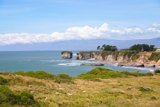 Сliffs on the coast, South Island of New Zealand