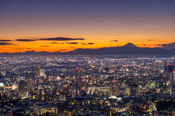 Fototapeta na wymiar Sunset over Tokyo