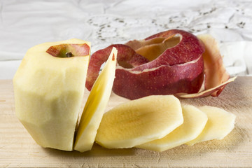peeled and sliced apple