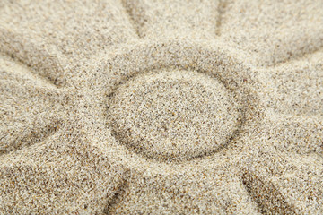 Fototapeta na wymiar Picture on Sea sand background