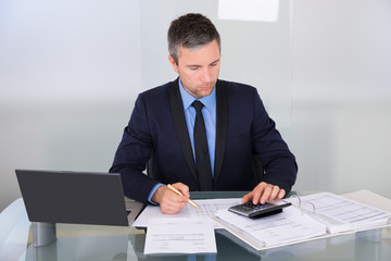 Businessman Working At Desk