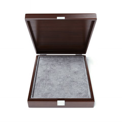 Luxury opened wooden box