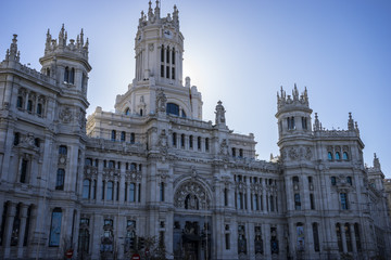 Fototapeta na wymiar Town Hall of Madrid, Spain, former post office