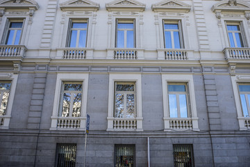 facades of typical architecture of the capital of Spain, Madrid