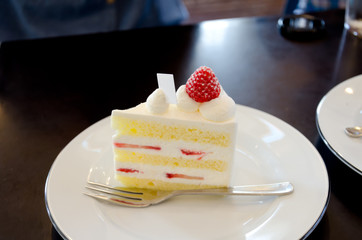 Piece of cheesecake  with strawberry