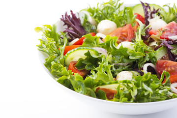vegetable salad on white background