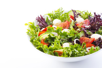 vegetable salad on white background