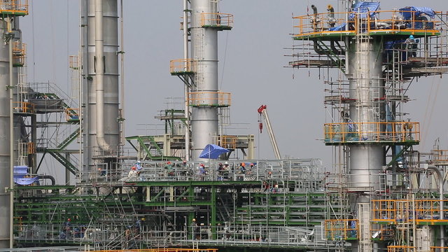 Industrial petroleum factory in construction phase