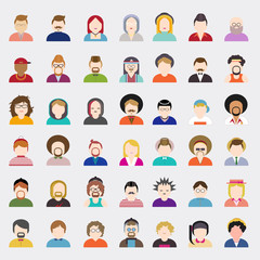 People Diversity Design Characters Avatar Vector Concept