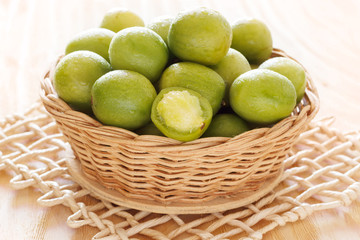 Brazilian fresh fruit Spondias tuberosa (Brazil plum, umbu, imbu