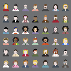 People Diversity Design Characters Avatar Vector Concept