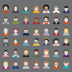 People Diversity Design Characters Avatar Vector Concept