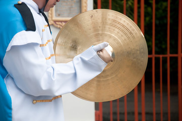 Cymbals in hand- School Marching Band