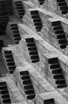 Steps at Chand Baori Stepwell in Jaipur