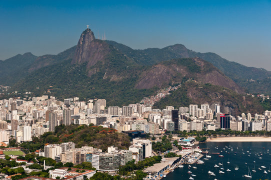 Skyline of Rio de Janeiro with Corcovado Mountain