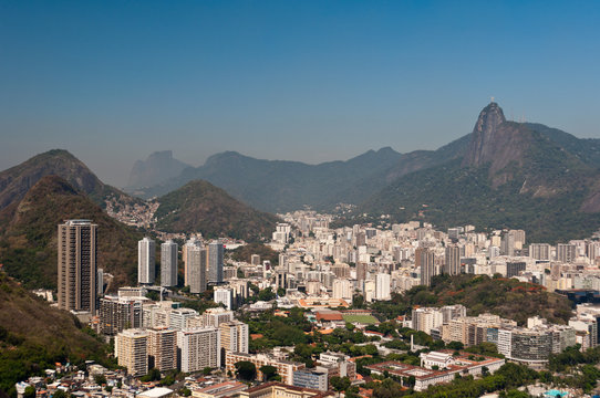Skyline of Rio de Janeiro with Corcovado Mountain