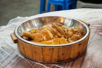 Obraz premium Drunken chicken in soy sauce, Hong Kong