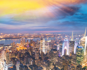 Fototapeta na wymiar New York. Manhattan night skyline