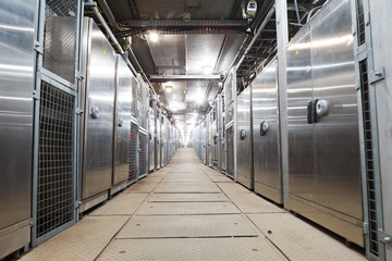 electric boxes corridor of industrial building