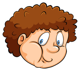 A head of a fat young boy