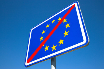 EU sign on traffic sign - end