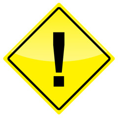 Yellow road sign. Vector art.