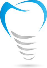 Zahn, Zahnimplantat, Zahnarzt, Logo
