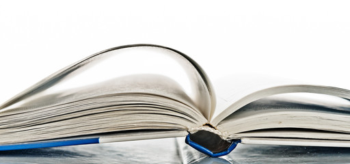 open book on white background