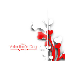 Obraz premium Valentine's Day Heart Design on White Background