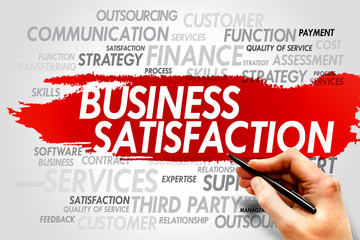 Business satisfaction word cloud, business concept