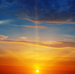 bright sunrise and beautiful sky