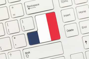White conceptual keyboard - France (key with flag)