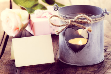 Happy Valentine's Day greeting card with copy space