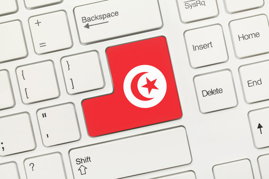 White conceptual keyboard - Tunis (key with flag)