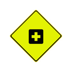 Segnale stradale USA con indicazione medico