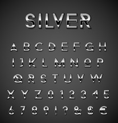 Silver alphabet set