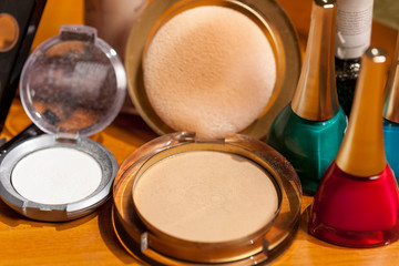 Cosmetic powder close up shot