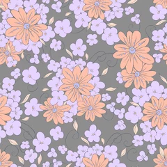 Poster Spring Seamless floral pattern. Bouquets of flowers © antalogiya