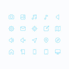 Outline vector icons for web and mobile