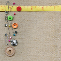Buttons on fabric