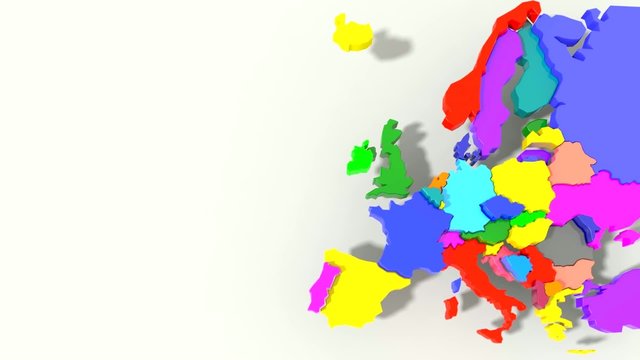 Mappa Europa 3D colore con animazione verticale