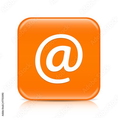 "Orange email button icon with reflection" Stock image and royalty-free vector files on Fotolia