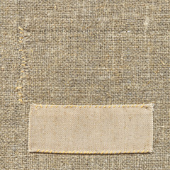 Textile label on background