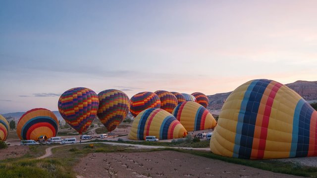 Flights on hot air balloons in Cappadocia, Turkey