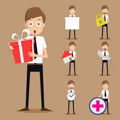 Set of businessman characters