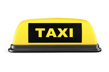 Yellow Taxi Car Roof Sign