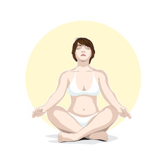 Fototapeta na wymiar woman practicing yoga