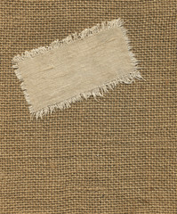 Textile label on background